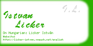 istvan licker business card