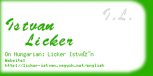 istvan licker business card